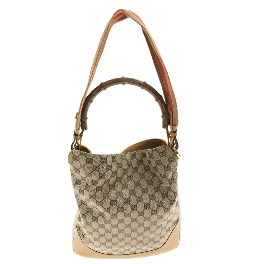 Gucci Bamboo Bag GG Canvas Beige